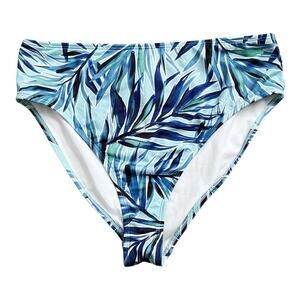 HURLEY Womens Size Large Tropical Print High Waist Bikini Bathing Suit Bottom